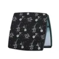 Tragbarer schwarzer Klapp-Schminkspiegel mit elegantem Baumwollblumenmuster-Print - 6.7*6.7 / Schwarz (Libellenmuster)