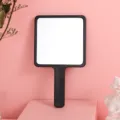 Portable square handheld makeup mirror with black frame for daily vanity grooming - 7.5cm*13.5cm / Black