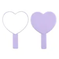Lavender heart-shaped portable hand mirror set showing both front and back view - 13cm*18cm / Purple