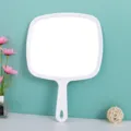 Large minimalist white handheld makeup mirror with ergonomic handle and hanging hole design - Paper Box / 23*32.5cm / White