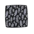 Miroir de maquillage pliant carré portable avec motif de feuilles noires et blanches - 6.7*6.7cm / Noir
