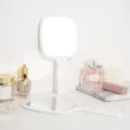 Elegant white handheld high-definition makeup mirror for beauty salons and daily use - Large Spatula Mirror (13x23cm) / White