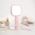 Portable high-definition handheld makeup mirror in soft pink finish for daily use - Large Spatula Mirror (13x23cm) / Pink