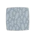 Miroir de maquillage pliable carré avec motif de feuilles blanches sur fond bleu clair - 6.7*6.7cm / Bleu clair