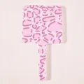 Handheld makeup mirror featuring a trendy pink leopard animal print pattern design - 10*19CM / Pink Leopard