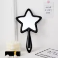 Portable black star shaped handheld makeup mirror with creative handle and hanging hole - 14.5*24.5cm Star Handheld Mirror / Black