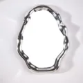 Modern irregular cloud-shaped makeup mirror with silver electroplated frame for desktop - 20.5*27CM / Electroplated Silver