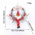 Handgefertigter Weihnachtskranz aus Rattan mit Weihnachtsmann, 46 cm Türdekoration - Großer Weihnachtsmann-Stil (H2-1) / 46x46x6cm