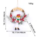 Handgefertigter Weihnachtskranz aus Weinreben mit Schneemann, Abmessungen 46 x 46 x 6 cm für Türen - Großer Schneemann-Stil (H2-2) / 46x46x6cm