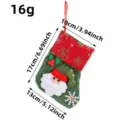 Green Santa Claus Christmas stocking gift bag with snowflake embroidery, size 17cm - Santa Style (M3-1)