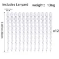 Set de 12 adornos de carámbanos transparentes para decoración de árbol de Navidad - Tipo B Grande (W1-40) / 12 Unidades/Pack (20cm)