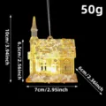 Adorno de iglesia de Navidad de acrílico luminoso con lentejuelas doradas 10x7cm - Adorno Lentejuelas Castillo