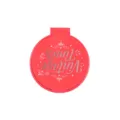 Elegant red round folding compact mirror for girls featuring vintage decorative print - Red