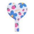 Cute heart-shaped handheld vanity mirror with strawberry and blue flower patterns - Strawberry Floral Heart Style / 12.5cm*18cm