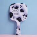 Cute cow print handheld makeup mirror with ergonomic plastic handle for portable beauty use - Cow / 13cm*23cm