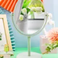 Elegant mint green rotatable desktop makeup mirror for vanity table and grooming needs - M / Single-Sided Magnification / 24*13cm / Matcha Green