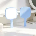 Light blue handheld makeup mirror featuring square rounded corners and a long ergonomic handle - Large Spatula Mirror (13x23cm) / Orchid Blue