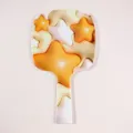 Draagbare handspiegel voor make-up met levendig oranje 3D-opgeblazen sterrenpatroon - 13*23cm / Ster