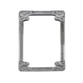 Élégant miroir de maquillage vintage argenté avec coins sculptés de style baroque - 16*22cm / Argent Galvanisé