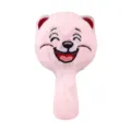 Cute pink plush bear handheld makeup mirror portable and soft for students and travel use - 8x14.5cm / Smiling Bear