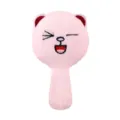 Adorable pink plush bear-shaped handheld mirror for students' portable makeup needs - 8x14.5cm / Lovely Bear