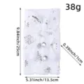 White plush Christmas wine bottle sleeve with silver snowflake foil print and ribbon bow - Silver Snowflake