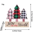 Weihnachtsdekoration aus Holz mit Karomuster und JOY to the World Text für den Tisch - Weihnachtsbaum (Y1-27)