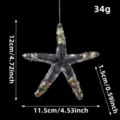 Transparent acrylic starfish Christmas ornament with sequins and dimension details - Starfish Sequin Ornament