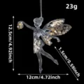 Transparent acrylic fairy Christmas ornament with gold sequins and clear size markings - Elf Sequin Ornament