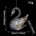 Clear acrylic swan Christmas ornament with gold sequins and detailed size dimensions - Swan Sequin Ornament