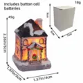 Miniature glowing Christmas resin house decor with button battery and packaging box. - Black Roof Glowing House Style A (T2-62)