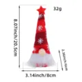 Detailed dimensions of small knit Christmas gnome doll with lights, height 20.5cm, weight 32g - Red