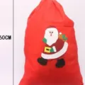Large red non-woven Christmas gift sack with Santa Claus applique 50cm - Santa Claus Gift Bag (P1-28) / 40x60cm / Red