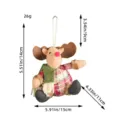Handcrafted plaid reindeer Christmas hanging doll ornament with size indicators, 14cm tall - C3-38 Little Deer