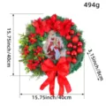 Ghirlanda natalizia con presepe, 40 cm di diametro, peso 494 g per decorazioni festive - Stile Religioso Sacra Famiglia Rosso (Ghirlanda J1-21) / 40CM
