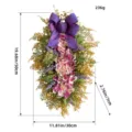 Couronne de Noël en fleurs artificielles roses et mauves pour décoration 50x30cm chic - Guirlande à Nœud Violet (K1-8)