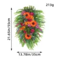 Décoration de porte suspendue avec tournesols et roses artificiels, hauteur 55 cm - Guirlande de Tournesol (K1-13)