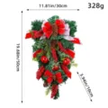 Décoration de Noël traditionnelle avec nœuds rouges, pommes de pin et baies, 50 cm - K3-24 Larme Cloche