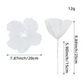 Flor de Navidad de malla blanca 20cm con tallo para decoración de árboles y fiestas - Blanco