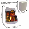 Luminous Christmas fire station resin miniature house ornament with dimensions and box - Medium Resin House Style C (T2-56)
