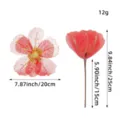 Flor de Navidad de malla roja con purpurina dorada para decorar árboles y manualidades - Rojo
