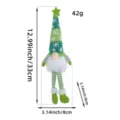 Decorative green Christmas gnome doll with long striped legs and snowflake pattern knit hat - Long Legged Green