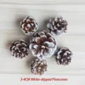 3-4cm natural pinecones with white snow-tipped paint for Christmas DIY home decor - Snow-tipped Pine Cone / 3-4cm