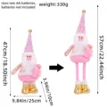 Pink telescopic Christmas Santa doll with sequins and gold boots, height 47-57cm - Glowing Musical Pink Santa Style (L3-36)