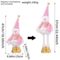 Christmas telescopic snowman plush doll with pink sequin hat, 47-57cm adjustable height - Glowing Musical Pink Snowman Style (L3-37)