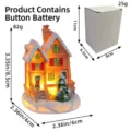 Miniature glowing resin Christmas house ornament with button battery and gift box - Medium Resin House Style G (T2-52)