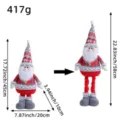 Telescopic Christmas Santa doll with adjustable legs, red plaid outfit 417g - Large Santa Style (B1-26)