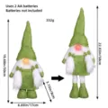 Green Christmas telescopic gnome plush doll with retractable legs and striped hat - Green Female Style (P3-30)