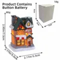 Glowing Christmas resin ice cream house with dimensions and button cell battery info - Colorful Glowing House Style E (T2-47)
