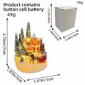 Miniature glowing Christmas resin house decor with horse sleigh and white gift box - Colorful Glowing House Style G (T2-45)